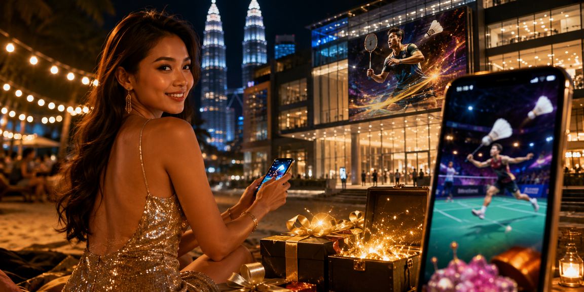 Pemain menggunakan aplikasi mudah alih mk3 untuk semak ganjaran VIP di Kuala Lumpur